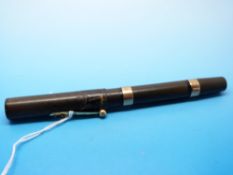 A Waterman pen with bakelite case and  9ct gold nib and fittings