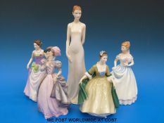 Five Royal Doulton figurines to include Elegance,