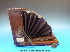 A mahogany plate camera 'The British' Manchester retailer J.T.