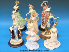 Ten Coalport, Royal Doulton and Regency Fine Arts figurines,