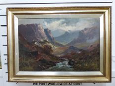 Charles Stanfield pair of oil on canvas of a river valley,
