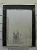 Stephen Wiltshire: Original pen illustration of St Patrick's Cathedral,