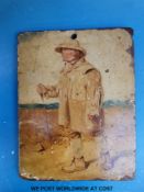 An oil on wooden panel,