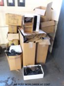 A large collection of wine related packaging including boxes,