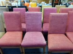 Thirteen pink upholstered chairs