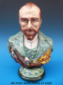 A Michael Sutty Pottery bust of renowned artist (25cm tall,