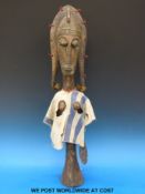 A Banbara female marionette Nali with copper face and moveable limbs (80cm long)
