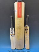 A 1987 England vs Pakistan signed cricket bat and two similar examples