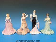 Four Coalport figurines including three from The Age of Elegance series