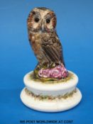 A Michael Sutty figure of an owl with Sutty stamp to base