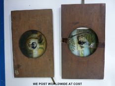 A collection of mechanical Magic Lantern slides to include a man polishing a boot,