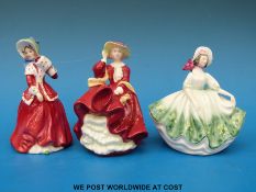 Three miniature Royal Doulton figures 'Christmas Morn' HN3212,