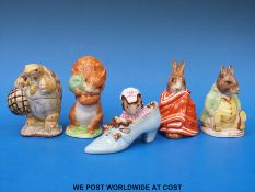Five (BP3b) Beswick Beatrix Potter figures: Mr Alderman Ptolemy, Samuel Whiskers,