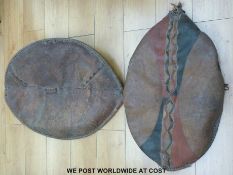 Two Masai war shields of traditional design,