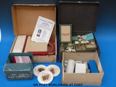 A box of microscope slides, many named and of geological interest,