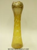 Kralik Aquagold iridescent glass vase with waved rim (32cm tall)