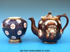 A Bargeware teapot, Woodville 1878,