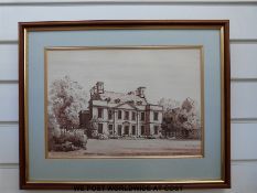 Graham Rust watercolour of Bourton House,