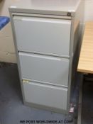 A three drawer filing cabinet
