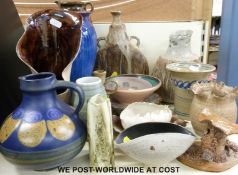 A collection of studio pottery items