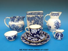 A small collection of blue and white ceramics to include Coalport
