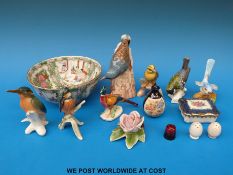 A collection of birds including Goebel,