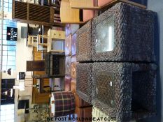 Four raffia coffee tables