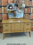 A retro 1960s/70s dressing table probably by Hamptons (L124cm D48cm H142cm) see lots 1274 and 1329