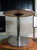 Five chrome based pub tables