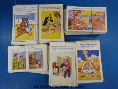 A large collection of humorous postcards including McGill, Trow, Bob Wilkin,