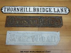 Cast iron street signs, Crosby Road,