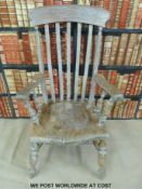 An elm seated Windsor armchair