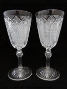 A pair of Bohemian cut glass goblets,