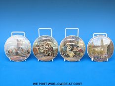 Four Prattware pod lids - 