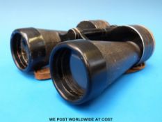 A pair of 7 x 50 Kriegsmarine WW2 binoculars (Porro II type) marked to the left side 