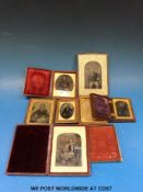 A quantity of Victorian callotypes in cases
