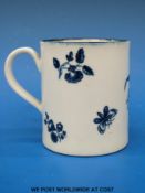 A first / Dr Wall period Worcester coffee can with flowers and butterfly pattern