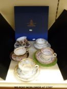 A collection of teacups and saucers including Aynsley,