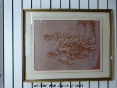 Russell Flint print 'Theroigne & Lucille' inscription verso 'limited edition No.