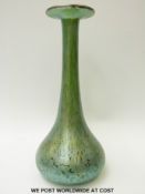 Loetz Crete Papillon iridescent glass bottle vase of tapered form with flared rim (22.