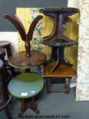 Six coffee table including an oak example