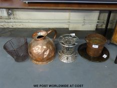 A large 19thC copper jug,