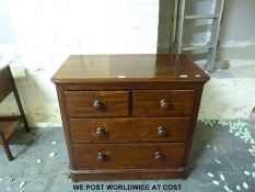 A 19th century mahogany chest of two over two drawers (W90cm)