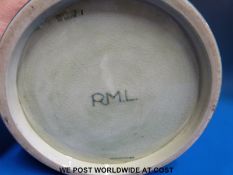 A Moorcroft flambé jardiniere decorated with irises, with RML to base for Royal Mail Line  (19.