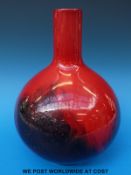 A Royal Doulton veined flambé bulbous vase shape 1618 (height 25cm)