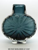 Geoffrey Baxter for Whitefriars pewter Sunburst glass vase pattern number 9676 (15.