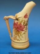 A Royal Worcester blush ivory tusk jug, shape no.