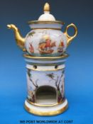 A 19thC / 20thC porcelain Villuse decorated with 18th or 19thC man or warships