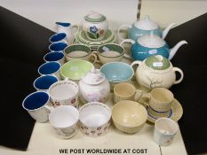 A collection of Susie Cooper to include polka-dot range (two teapots and cups) and a selection of
