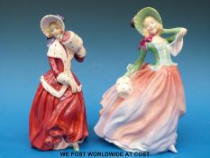 Two larger Royal Doulton figures 'Autumn Breeze' HN911 and 'Christmas Morn' HN1992